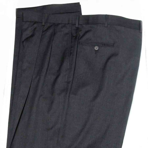 Brooks Brothers Wool Dress Pants Gray Madison Fit Men's Pleated Size 45 X 34 - Picture 1 of 2